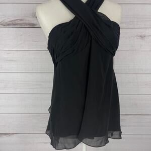 Hanna G 100% Silk Underwire Criss Cross Neckline‎ Blouse Size Medium
